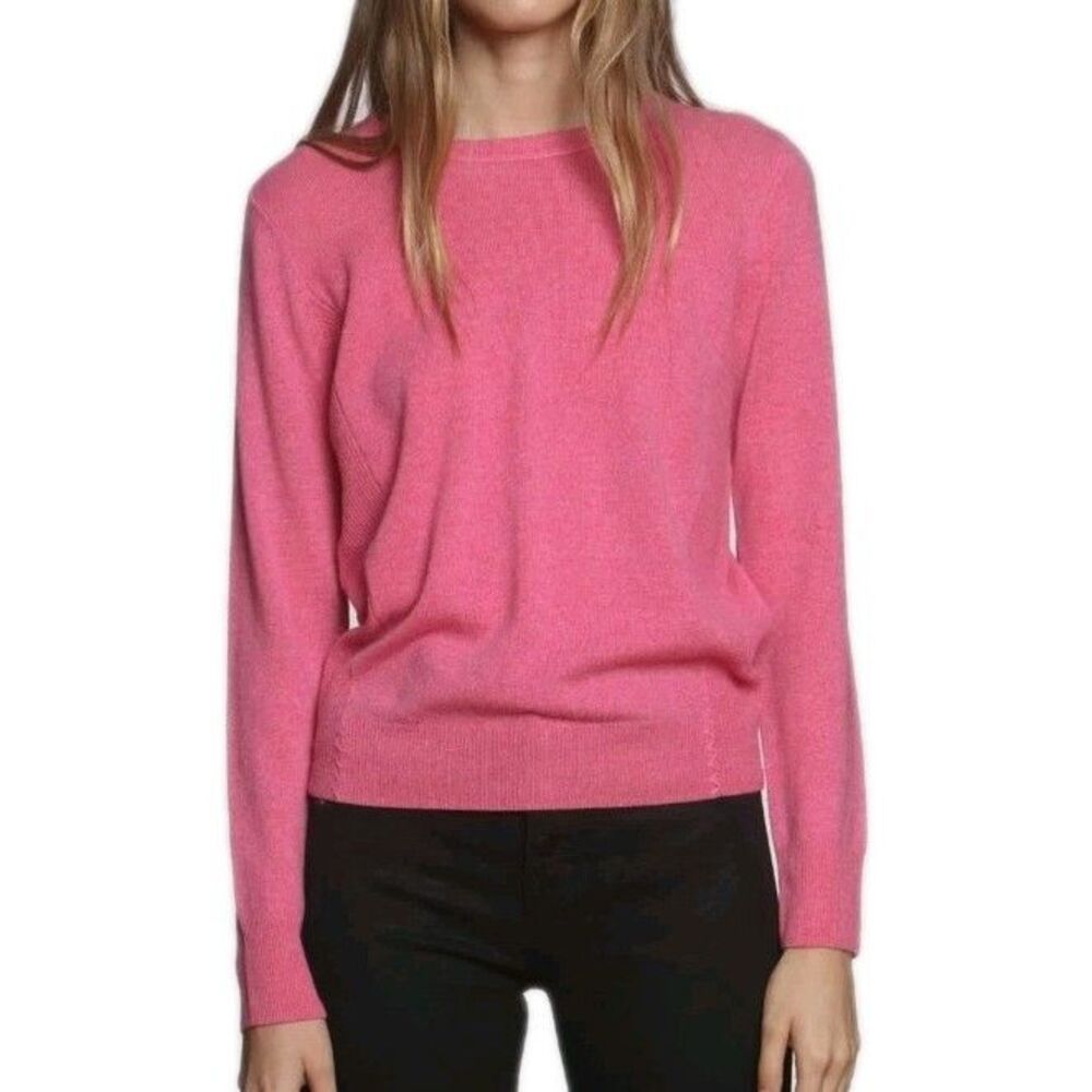 Label + Thread Core 100% Cashmere Crew Neck Pullover Flamingo Pink Medium M